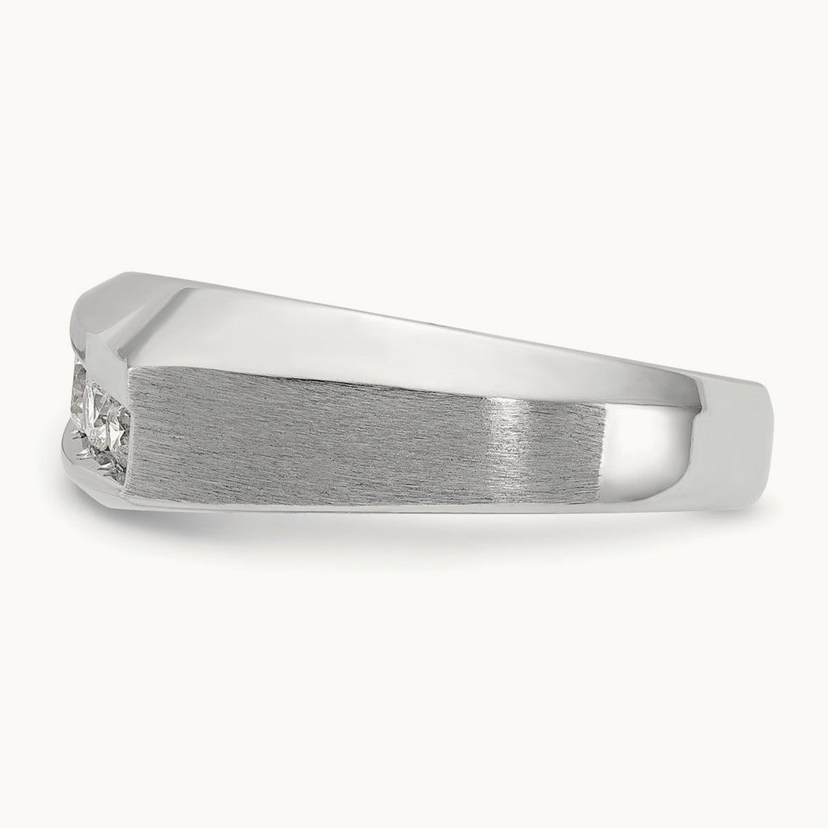 IBGoodman Men's Polished & Satin 5-Stone Diamond Ring, 14K White Gold
