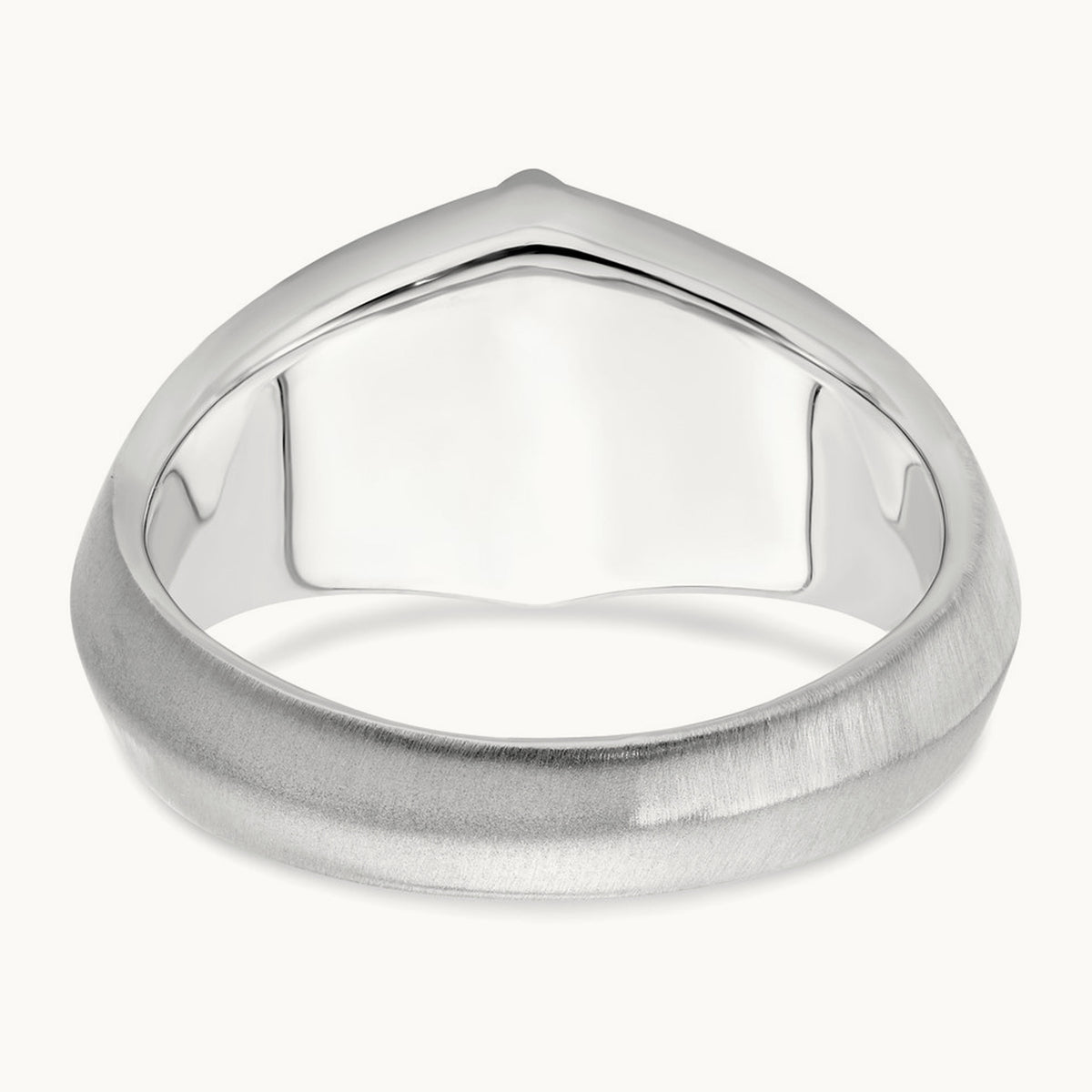 Onyx and Diamond Satin Men's Ring — 14K White Gold
