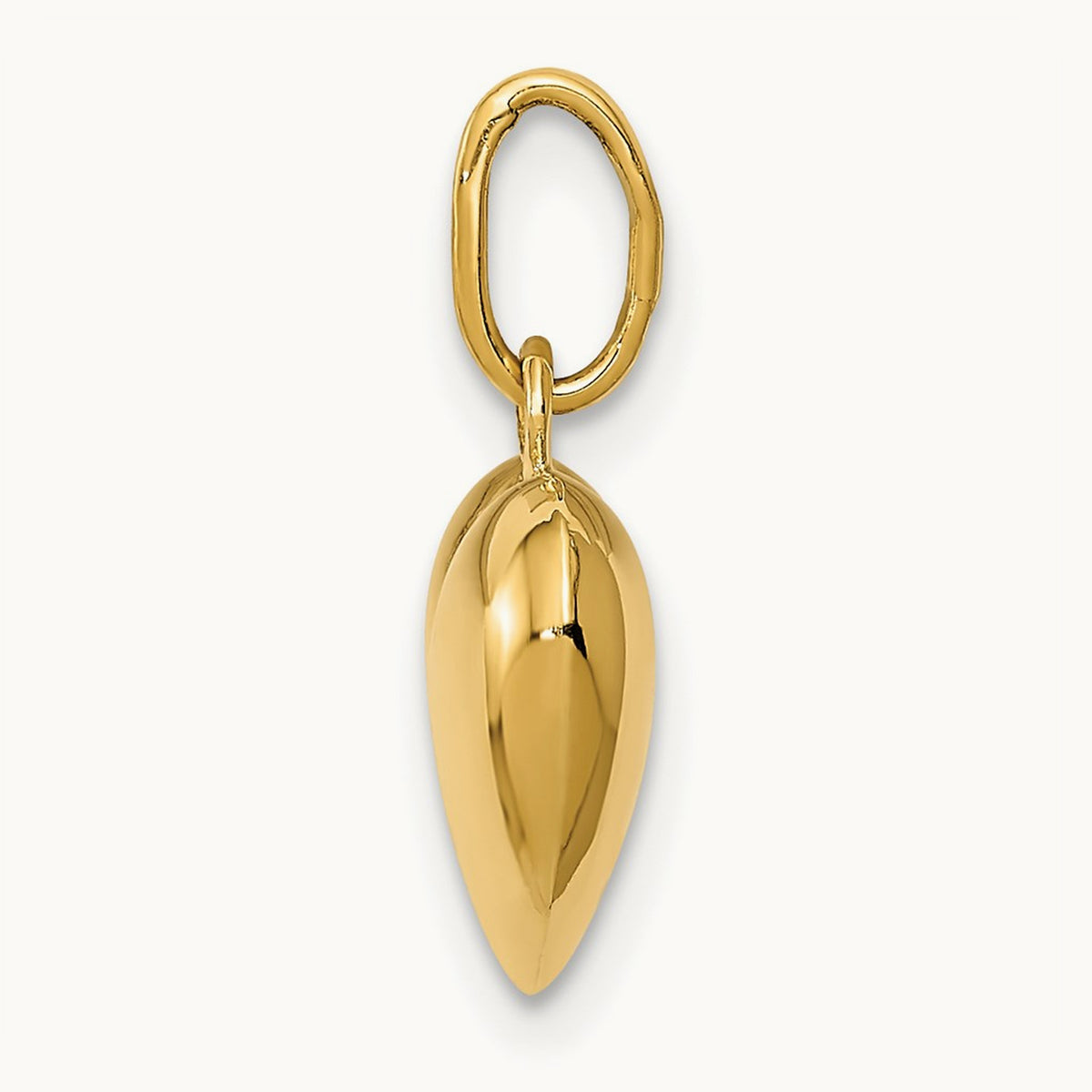 Polished 3-D Puffed Heart Charm, 14K
