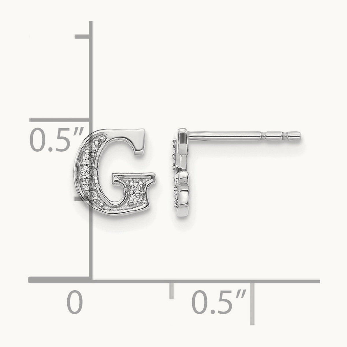 Diamond Earrings — 14K White Gold, 8mm, G