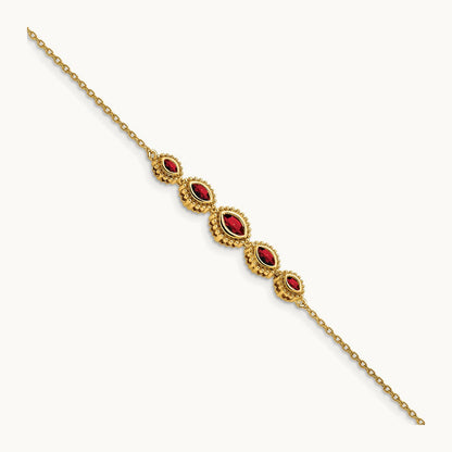 Marquise Garnet Bracelet — 14K Yellow Gold