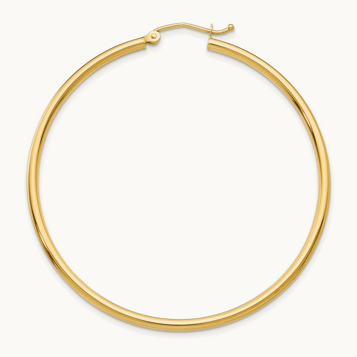 Single 14k Polished 2x50mm Lightweight Tube Hoop Earring