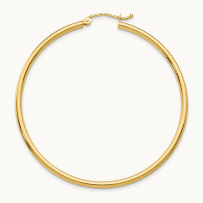 Single 14k Polished 2x50mm Lightweight Tube Hoop Earring