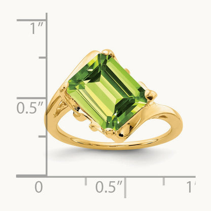 Emerald Cut Peridot ring — photo set