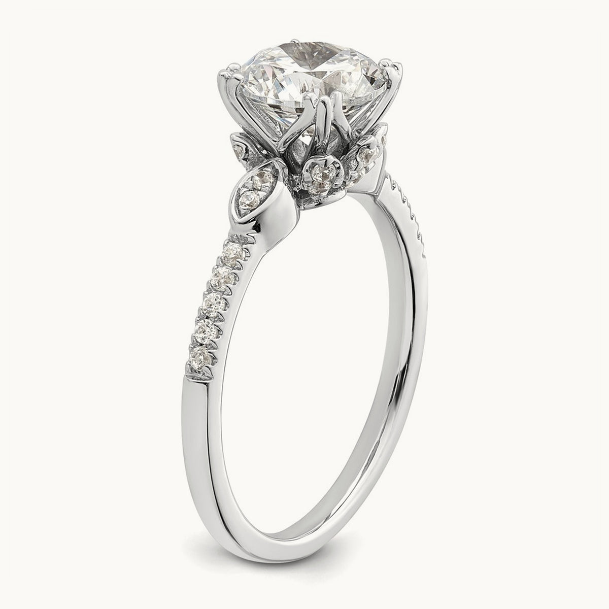Round Semi-Mount Engagement Ring — 1 1/2 ct, 7