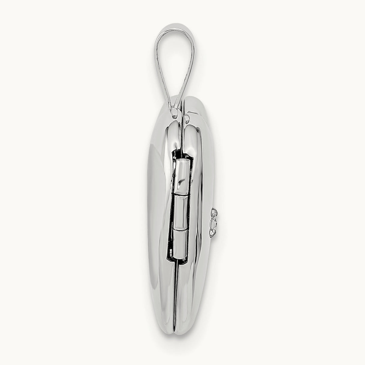 .01ct. Diamond Heart Locket, 16mm, 14K White Gold