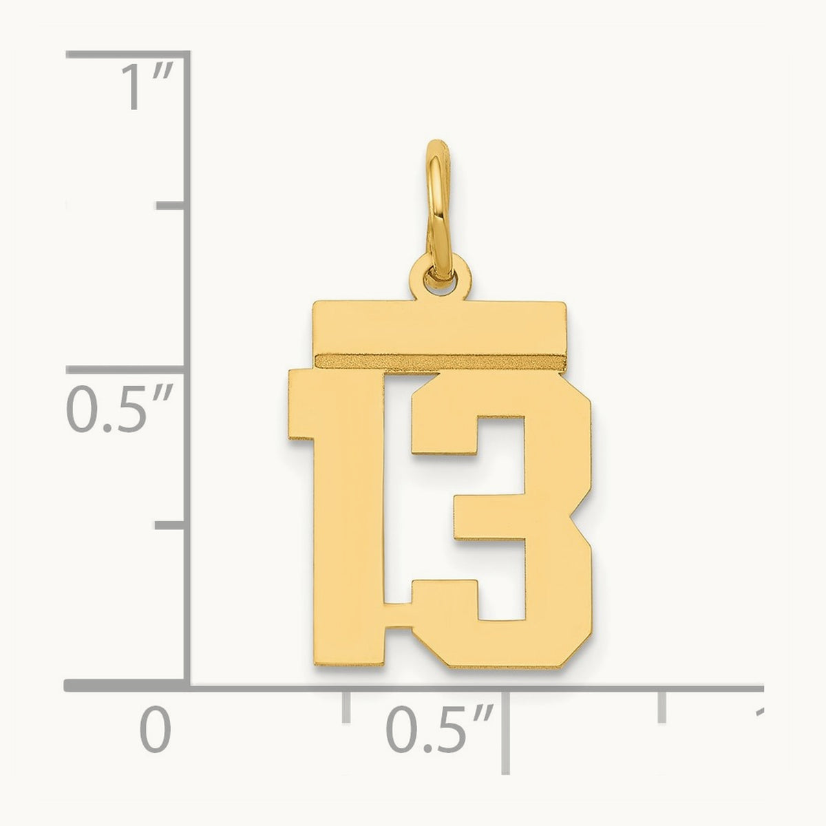 Small Polished Number 13 Charm, 14K
