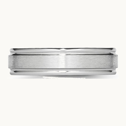 Cobalt Satin and Polished Ridged Edge Band — 6mm