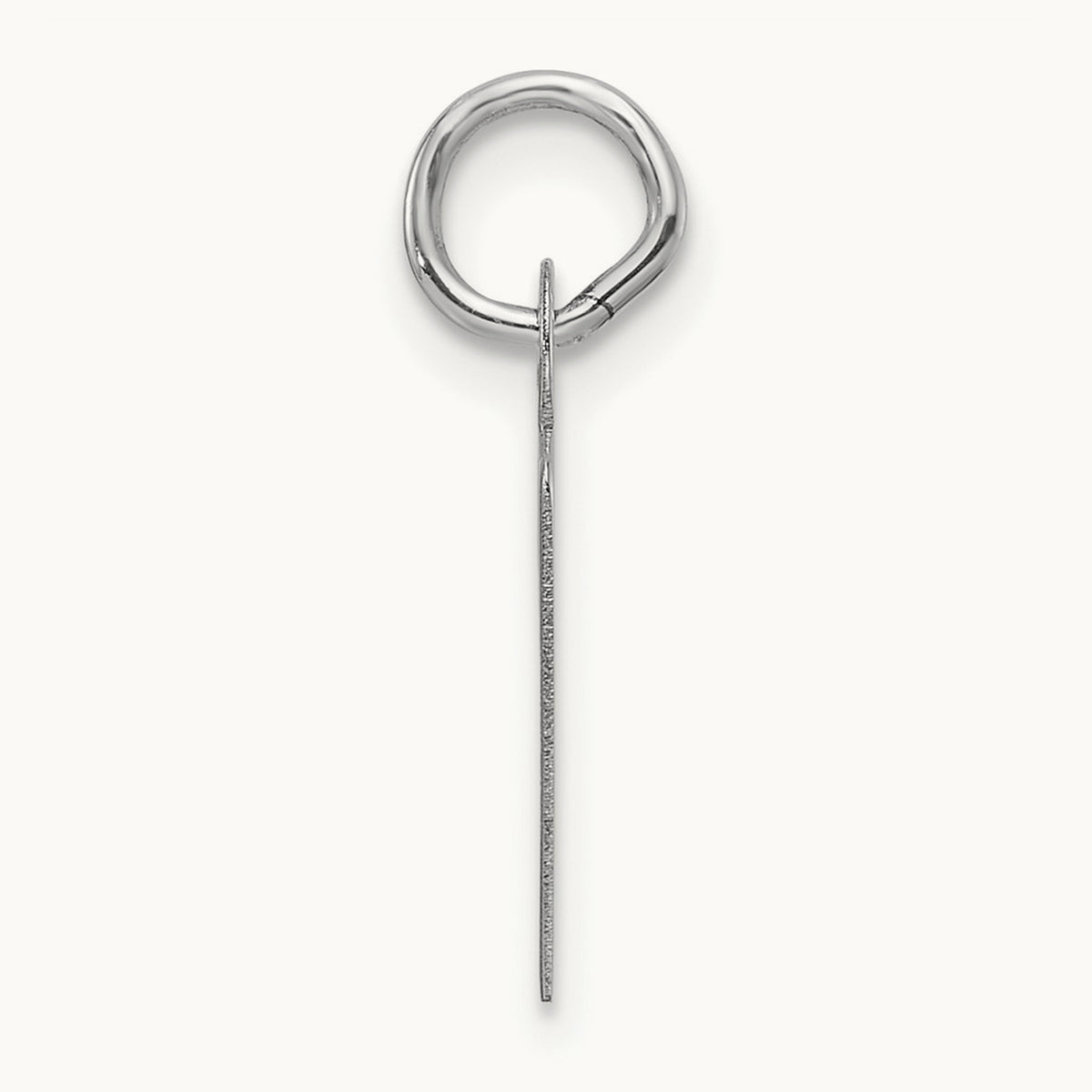 Slanted Block Initial Charm — 14K White Gold, R