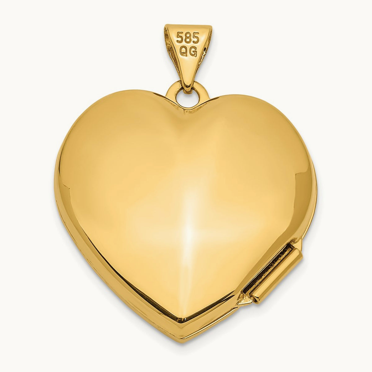 Dia Always in my Heart w/ Heart Charm Inside Heart Locket, 21mm, 14K Two-tone
