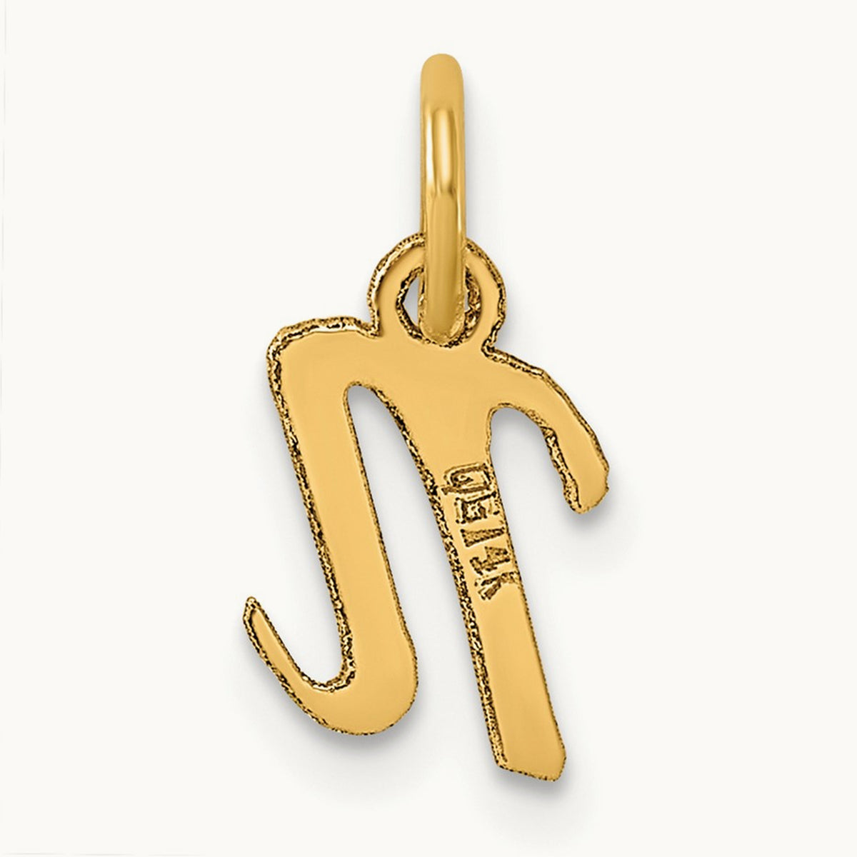 Small Script Letter N Initial Charm, 14K