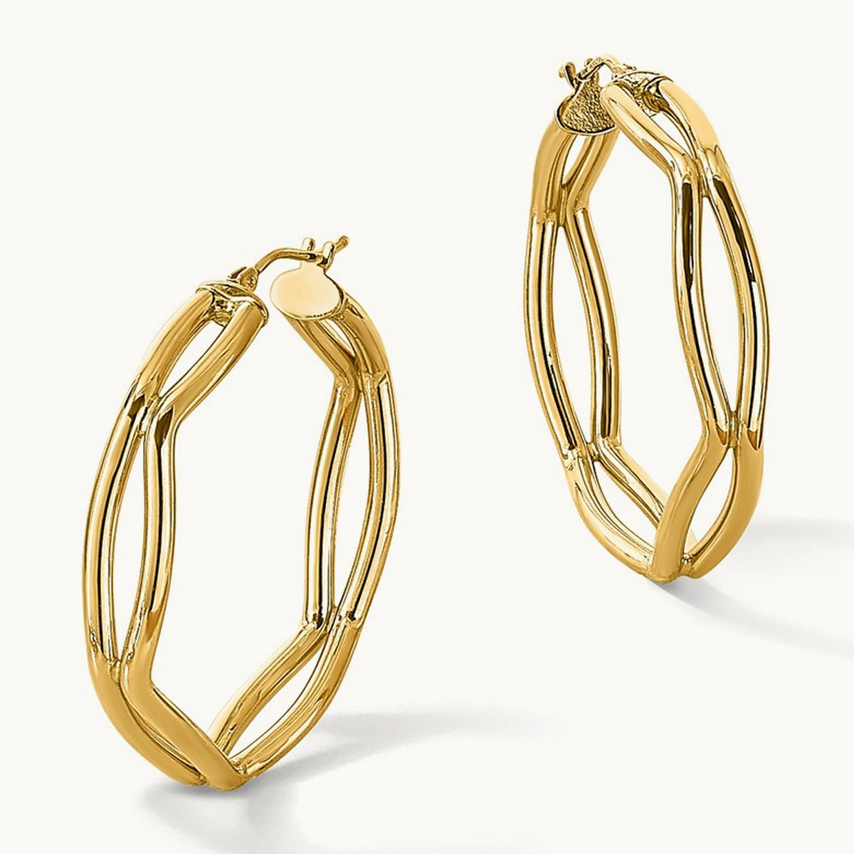 Polished Geometric Hoop Earrings — Leslie's — photo set