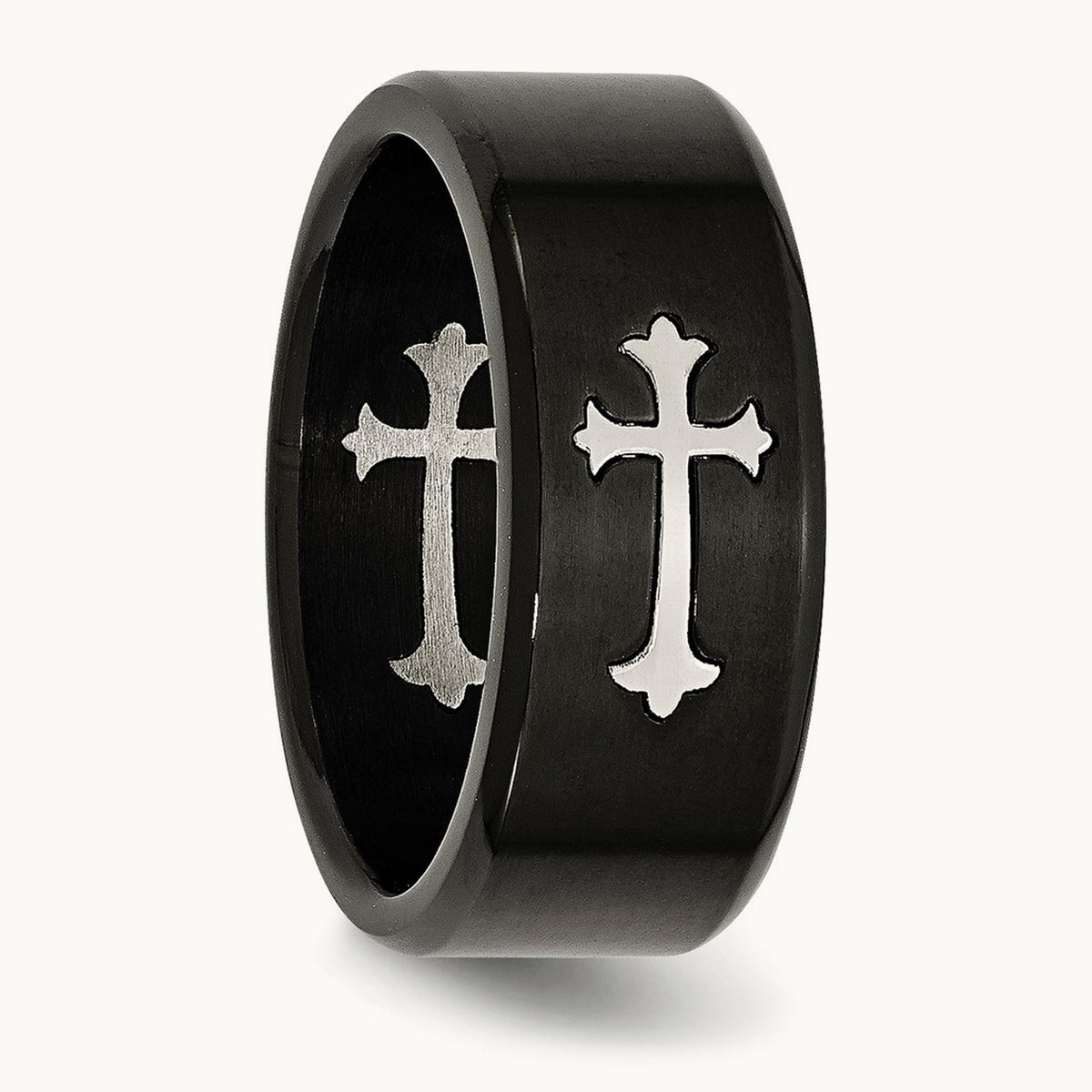 Brushed Black IP-plated with Cross Band — photo set (2)