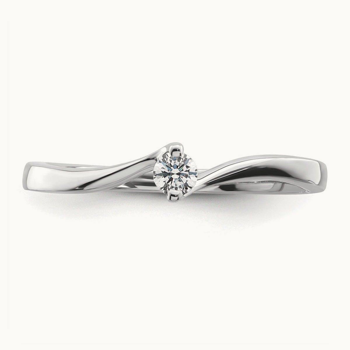 First Promise Polish Complete Round Diamond Promise/Engageme, 14K White Gold