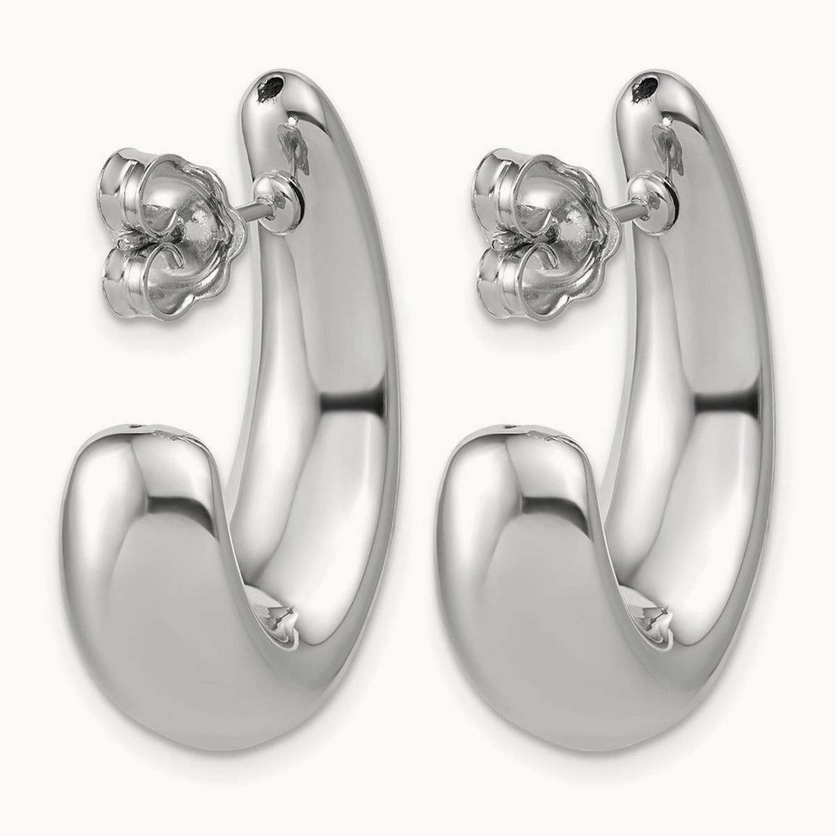 RH- Polished Post J-Hoop Earrings — Leslie's — photo set