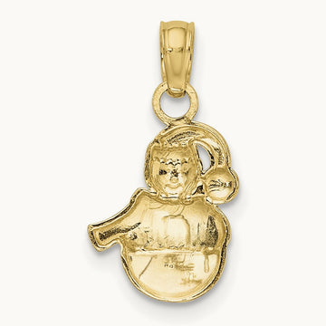 w/Rhodium Snowman Charm, 14K