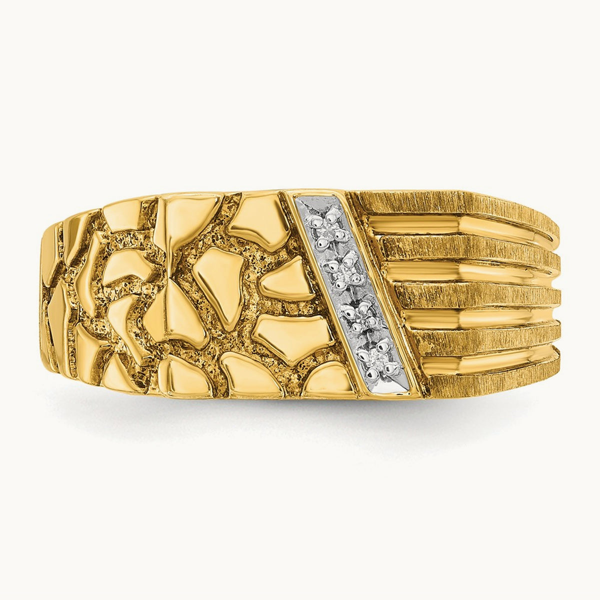IBGoodman Men's Diamond Nugget Complete Ring, 14K