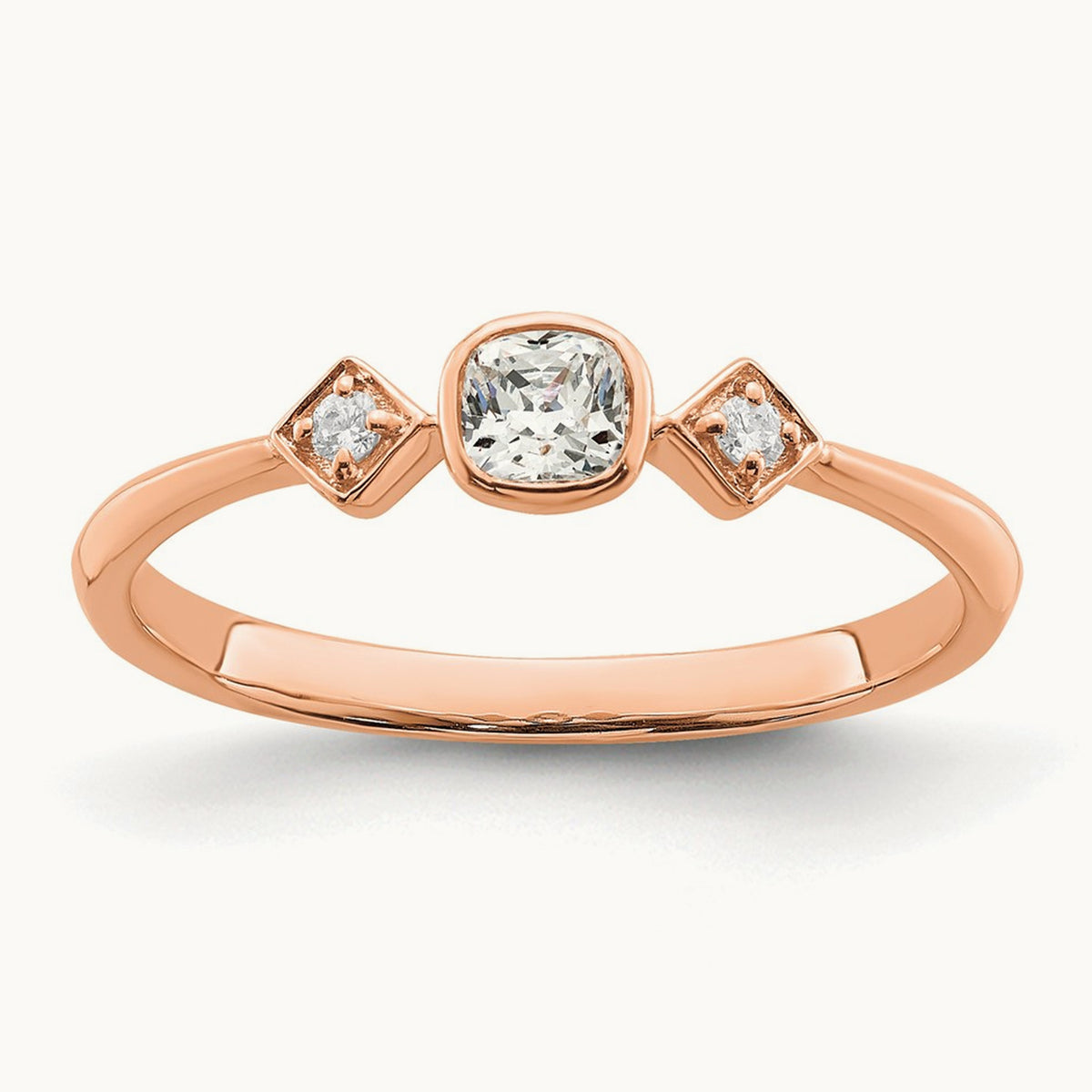 Petite Cushion Ring — 14K Rose Gold, 7