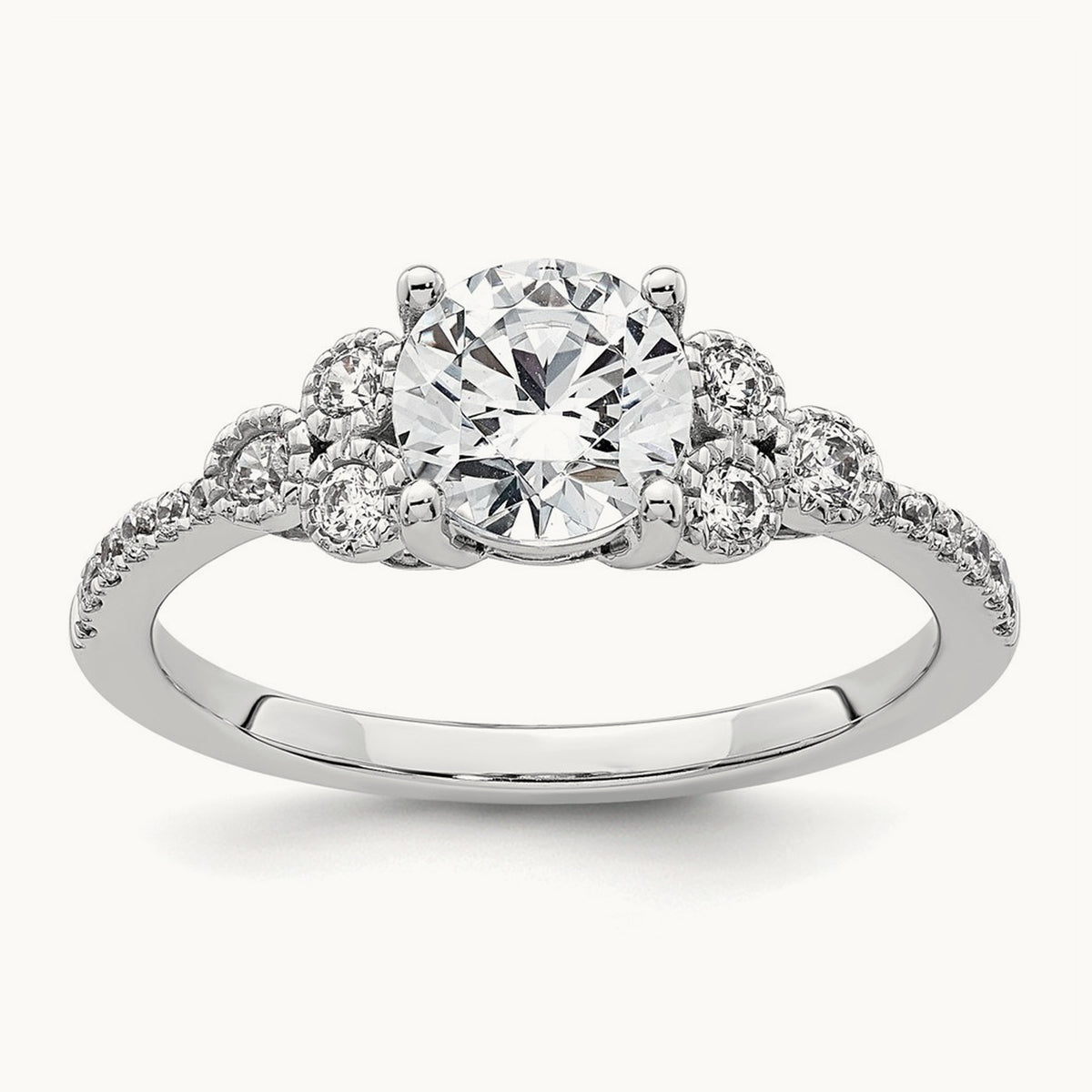 Round Semi-Mount Engagement Ring — 1 ct, 7