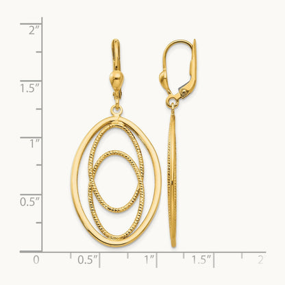 Textured and Polished Dangle Leverback Earrings — photo set