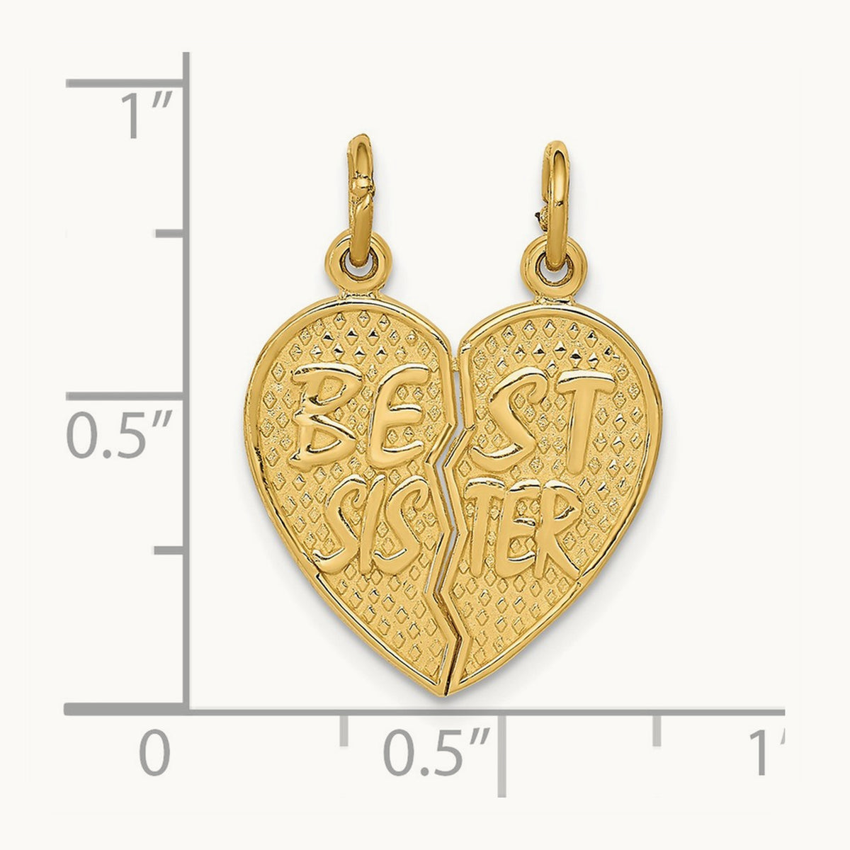 Best Sister Break-apart Charm, 14K