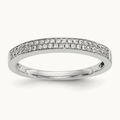 Micro Pave Diamond Band, 14K White Gold
