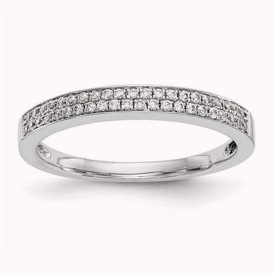 Micro Pave Diamond Band, 14K White Gold