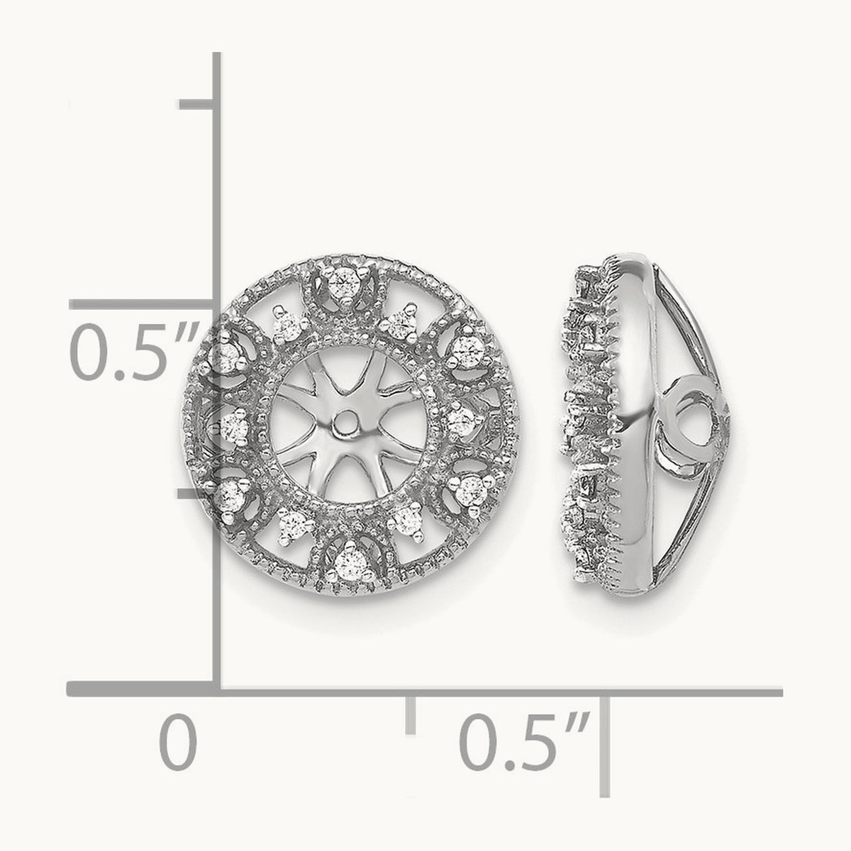 Fancy Diamond Earring Jackets — 14K White Gold