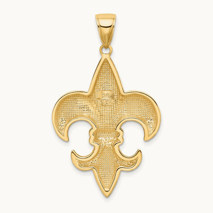 Large Fleur-De-Lis Pendant, 14K