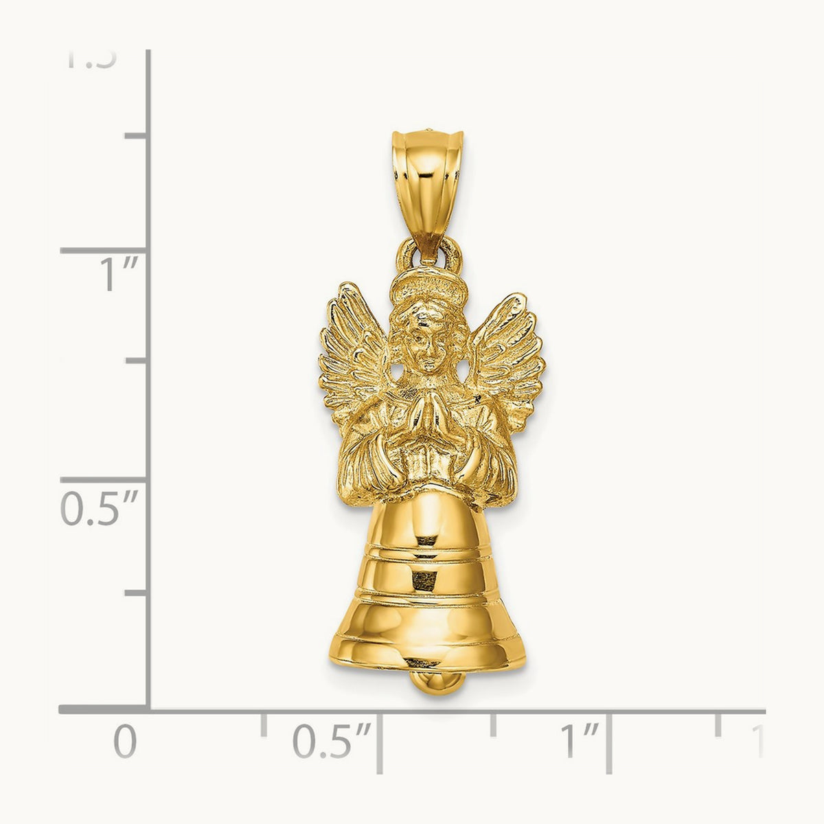 3-D w/ Moveable Angel Charm, 14K