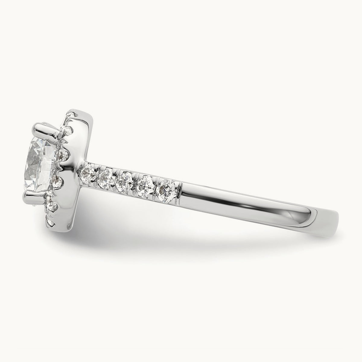 Round Semi-Mount Halo Engagement Ring, 0.15-0.50 ct tw — 5/8 ct, 14K White Gold