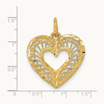 Polished Heart Pendant, 14K