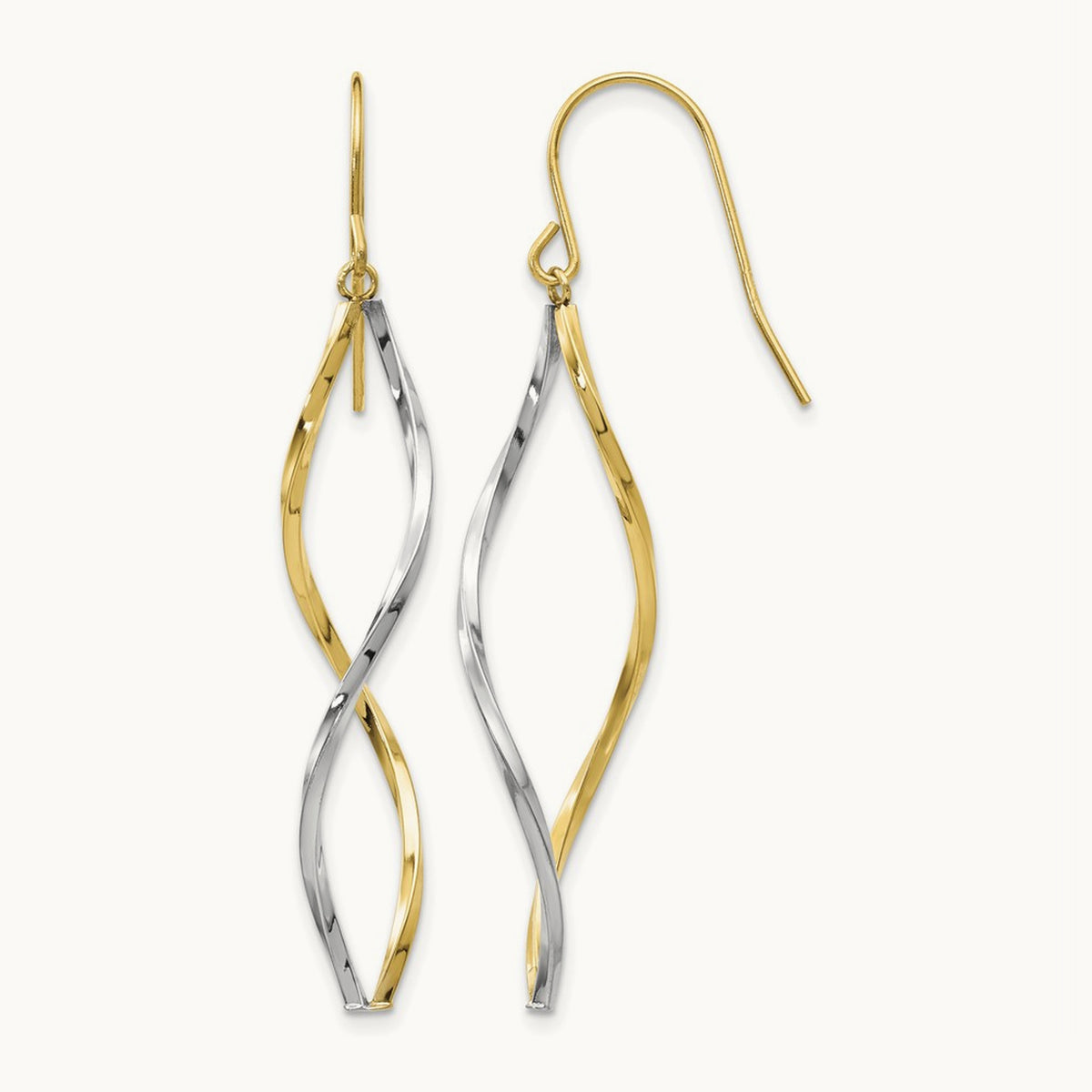 Twist Dangle Earrings, 14K Two-tone