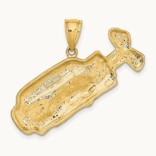 2-D and Polished Golf Bag Charm, 14K