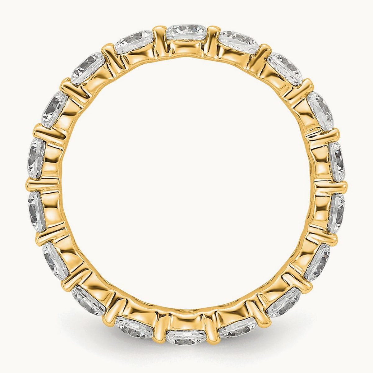 Polished Shared Prong Diamond Eternity Band — 14K Yellow Gold (3)
