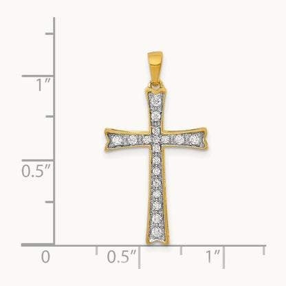 1/5ct. Diamond Cross Pendant — 14K Yellow Gold