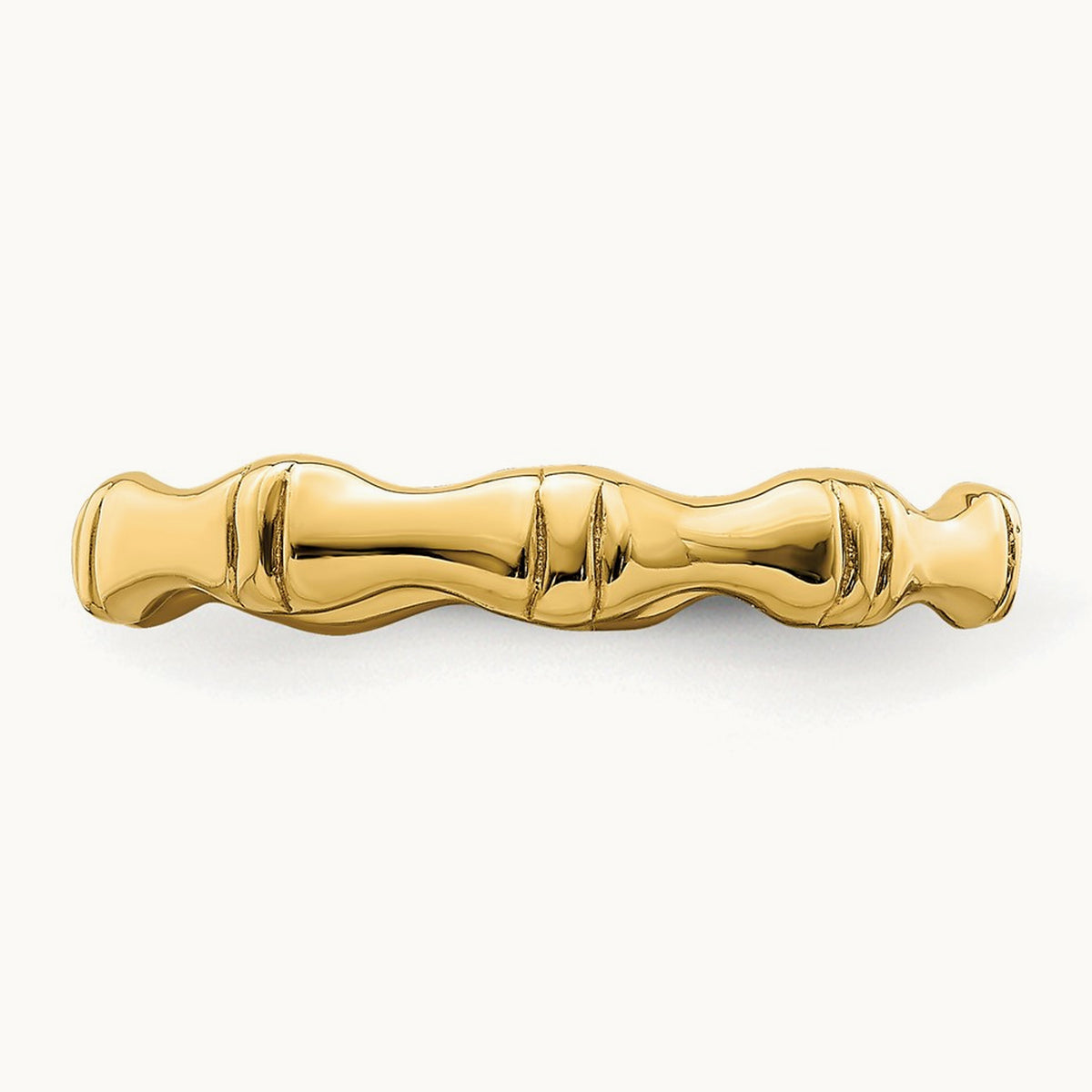 Polished Bamboo Band, 14K