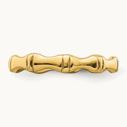 Polished Bamboo Band, 14K