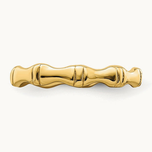 Polished Bamboo Band, 14K