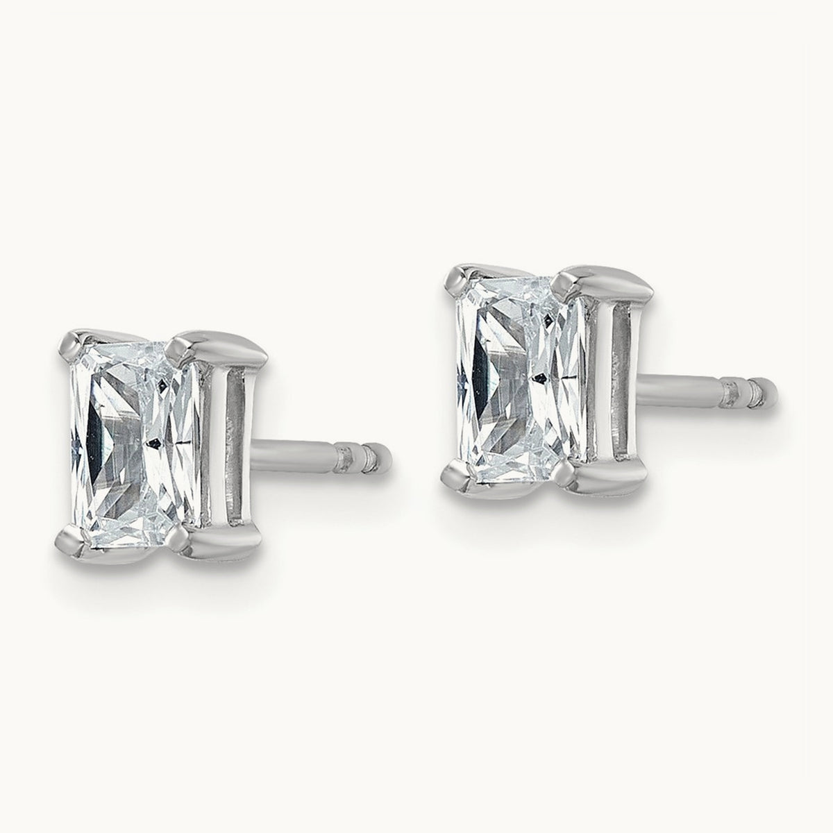 Radiant Four-Prong Stud Earrings, 0.50-6.00 ct tw Lab-Grown Diamond — 1 ct, 14K White Gold