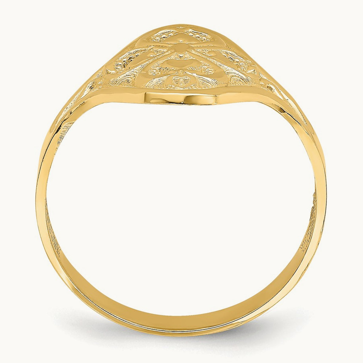 Diamond-cut Filigree Ring, 14K