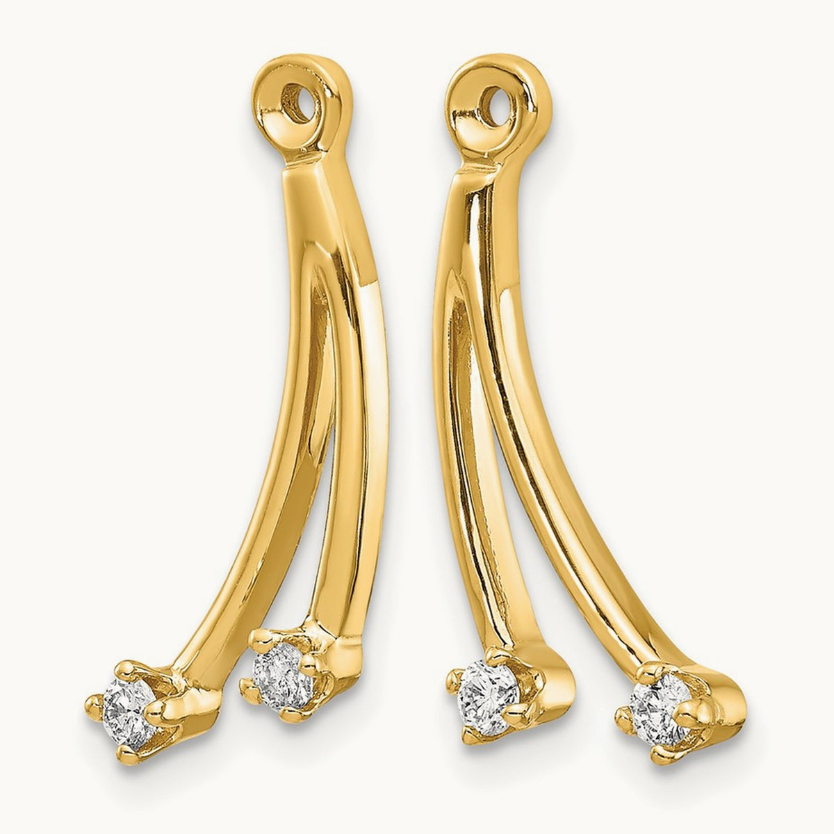 2 Stone Dangle Diamond Earring Jackets, 14K