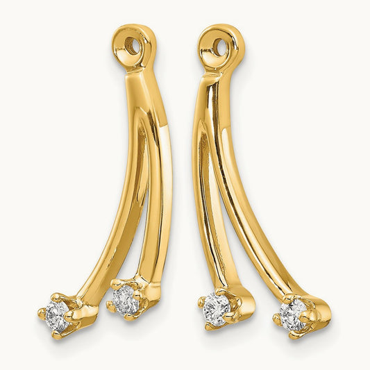 2 Stone Dangle Diamond Earring Jackets, 14K