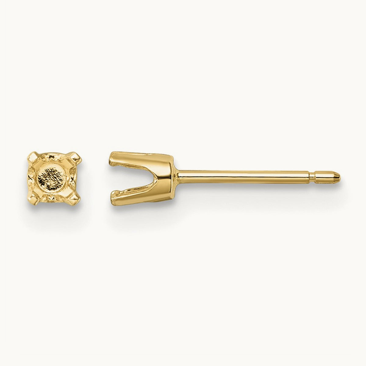 Setting: Round Stud Earring Mounting with backs — 14K Yellow Gold