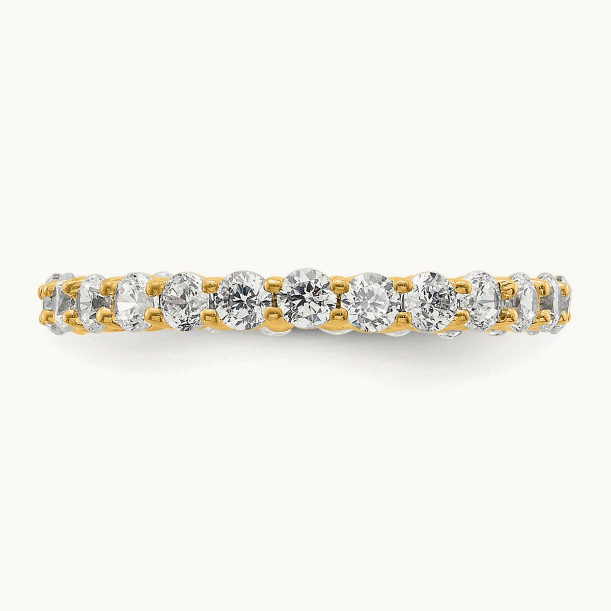 Polished Shared Prong Diamond Eternity Band — 14K Yellow Gold, 0.888 ct, 4.5