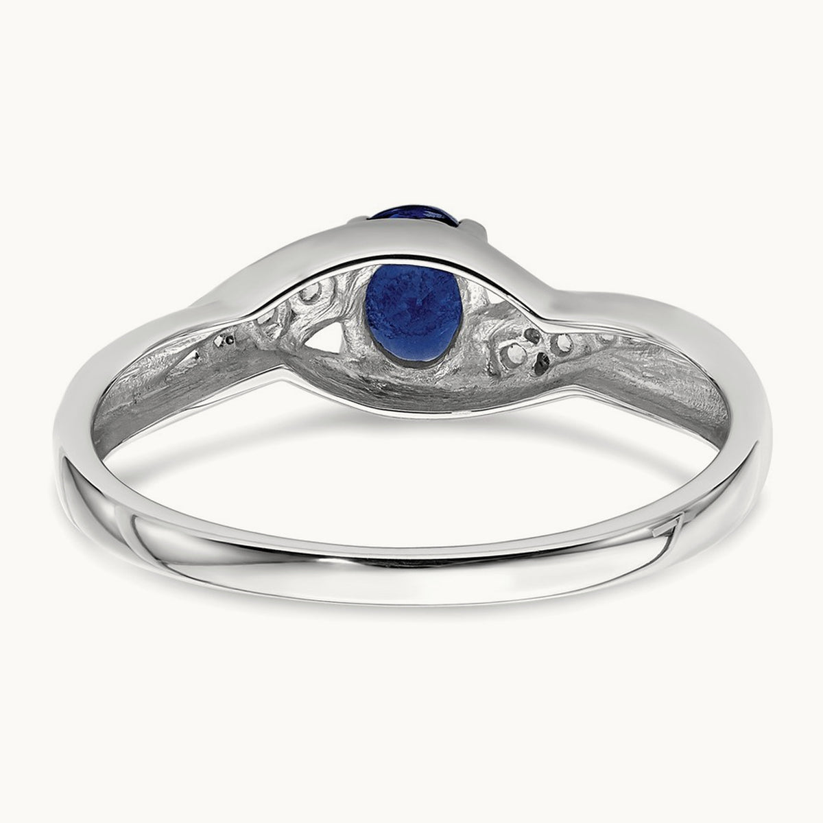 Oval Sapphire Diamond Ring, 14K White Gold