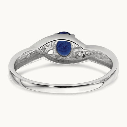 Oval Sapphire Diamond Ring, 14K White Gold