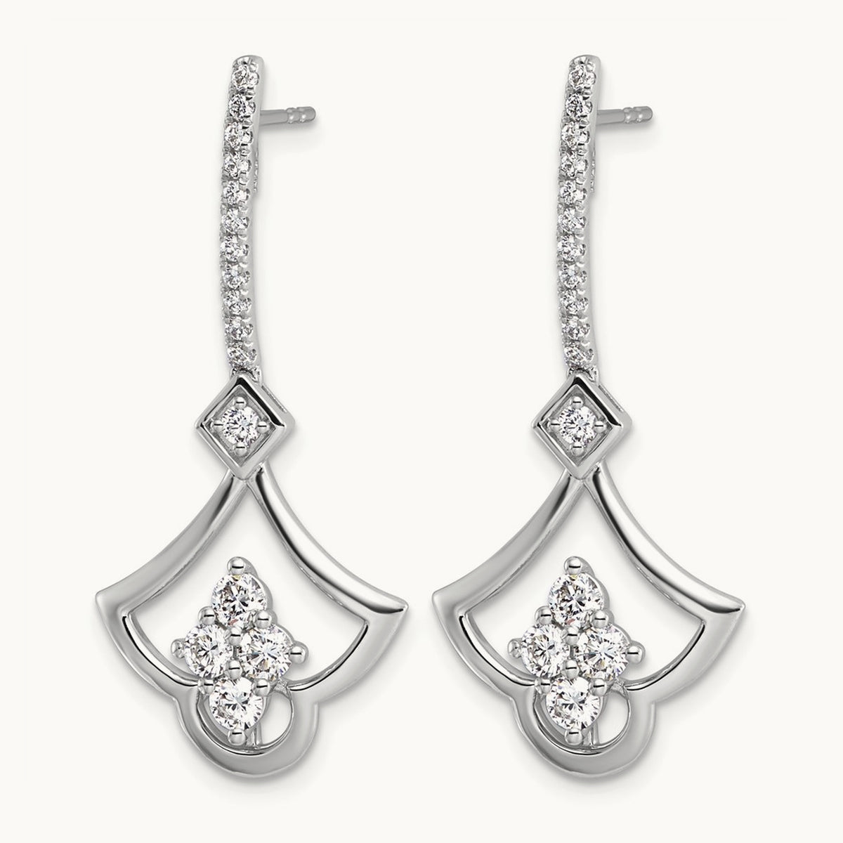 Post Dangle Earrings, 1.00-1.50 ct tw Lab-Grown Diamond