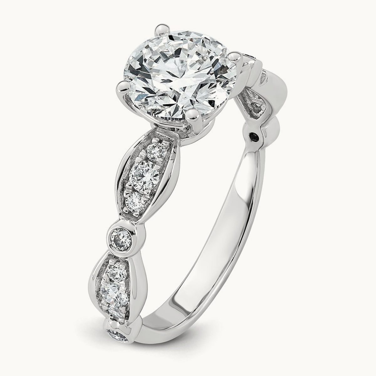 Round Center Ring, 1 3/4-3 1/3 ct Lab-Grown Diamond
