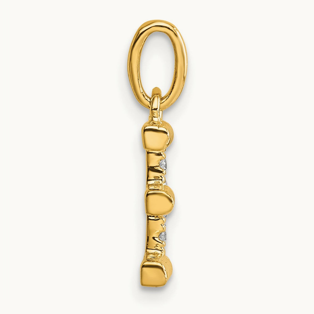 Twisted with Diamond Charm — 14K Yellow Gold, E